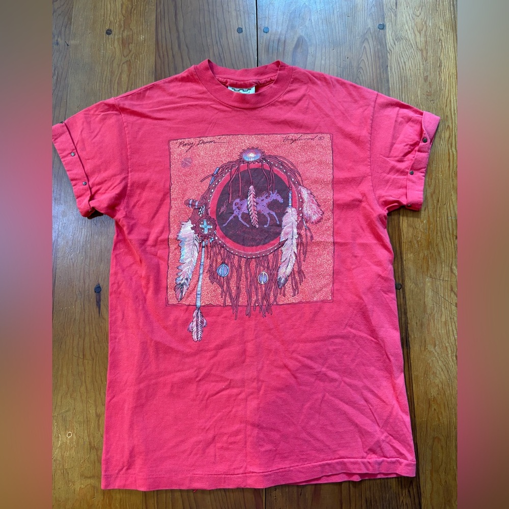Vintage Hazelwood Southwestern Pony Drum Single Stitch Tee Women’s M Made In USA